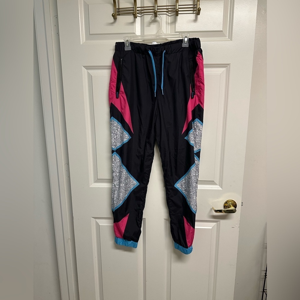 Tipsey Elves Men’s Electric Retro Windbreaker Pants Size L